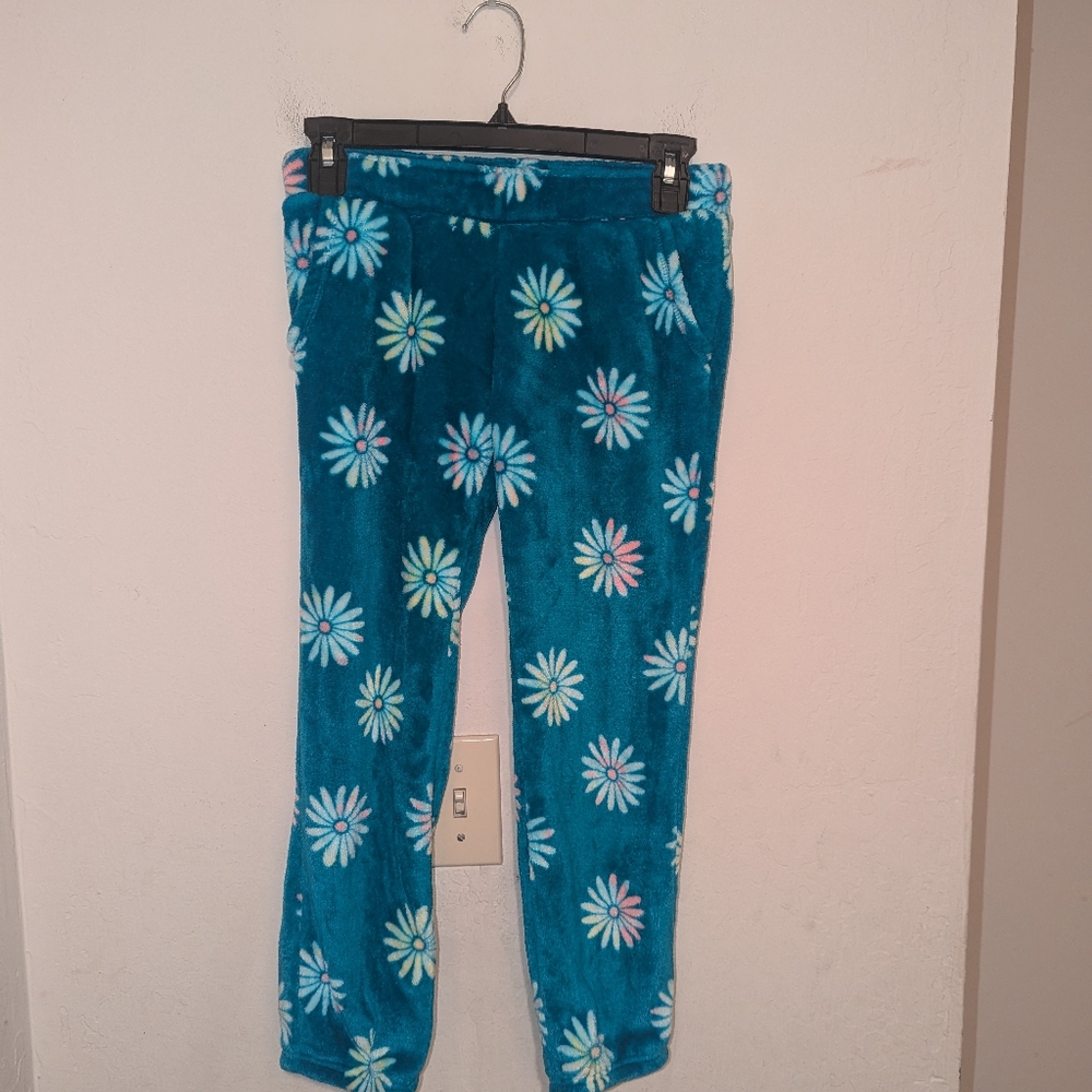 SO blue floral PJ pants size medium 8